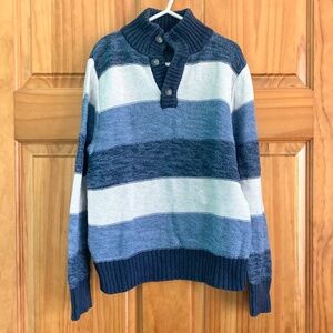 Boy’s size 5-6 Lands’ End blue and white striped sweater-perfect for family pics